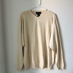Vintage August Silk Men V Neck Sweater XL